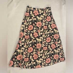 Vintage Whimsy Floral Skirt Daisy Whimsical Cottage Wildflower Botanical A-Line
